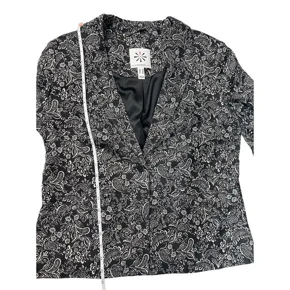 QVC Isaac Mizrahi Live! Super Stretch Woven Jacquard Blazer NWOT BLACK SIZE 10 - Picture 9 of 9